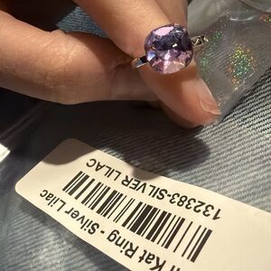 NEW BAR By Alexa Rae Silver Lilac Mini Kat Ring Adjustable